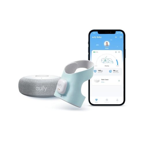 Eufy Security Baby Monitor Baby Smart Sock with 2.4 GHz Wi-Fi, Track Sleep Patterns, Naps, Heart Rate, No Monthly Fee