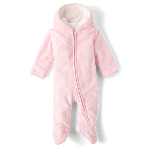Baby Girls Faux Fur Microfleece Lined Bunting - Pink