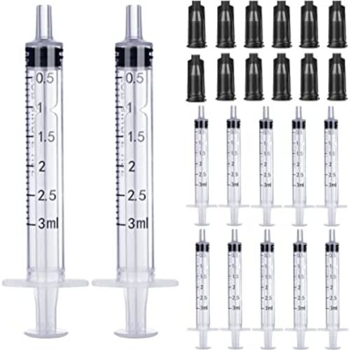 3ml Syringe Without Needle - 3 ml Small Plastic Syringes Sterile Individually Packed with Cap for Lab Medicine Student Measuring Liquid and Pet Dog Cat Baby Feeding Oral Colostrum ( 12 Pack 3cc /ml )