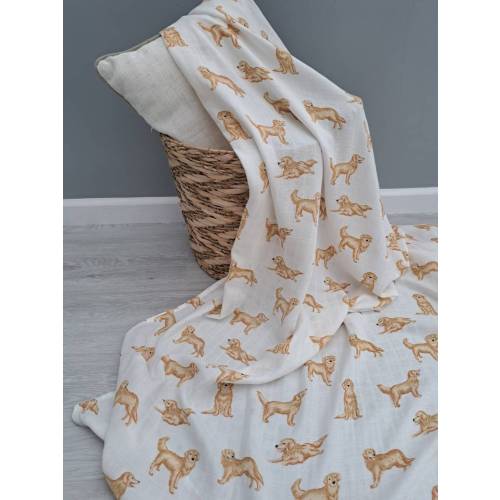 Golden Retriever Dog Muslin Large Swaddle