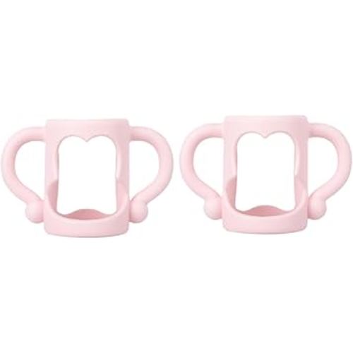 2pcs Ergonomic Feeding Bottle Handles Silicone Grip for Boon Nursh Bottles Girl