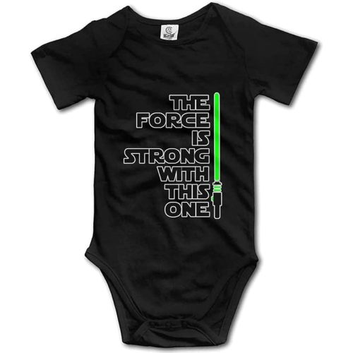 Force is Strong with This One Baby Bodysuit Short Sleeved Infant Tiny Rompers