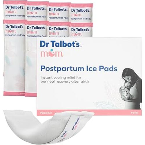 Dr. Talbot's Mom Postpartum Ice Pads for Pain Relief - 8-Pack - 2-in-1 Absorbent Postpartum Pads for Women After Birth