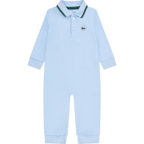 Polo Collar Stretch Cotton Piqué Romper, 12M