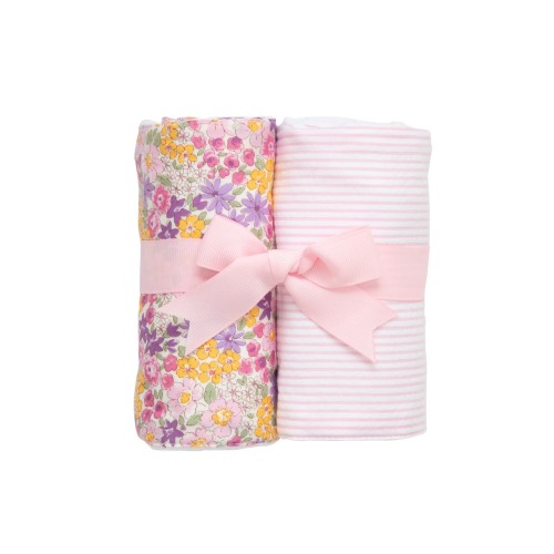 Floral Set of Two Burp Cloths