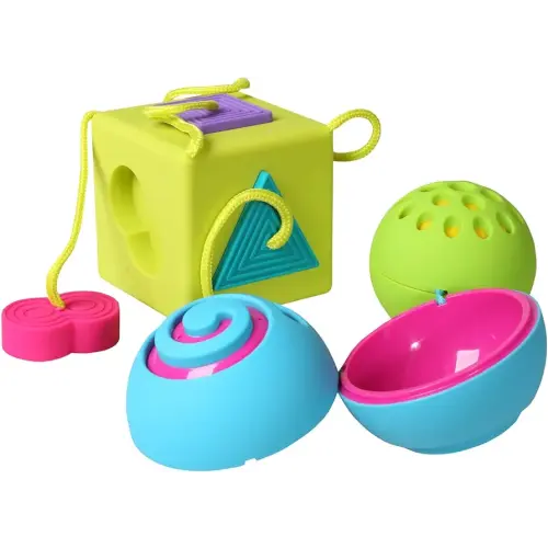 Fat Brain Toys Lil Dimpl Keychain - Orange - Popping Fidget Toy for Kids & Adults