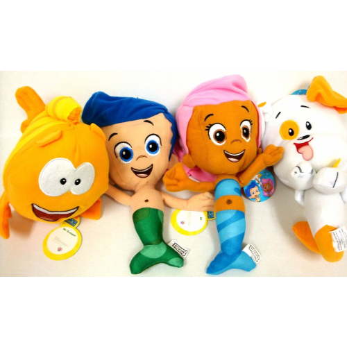 Bubble Guppies Plush, Gil, Molly, and Bubble Puppy and Mr Grouper Plush Doll Set 8 inches