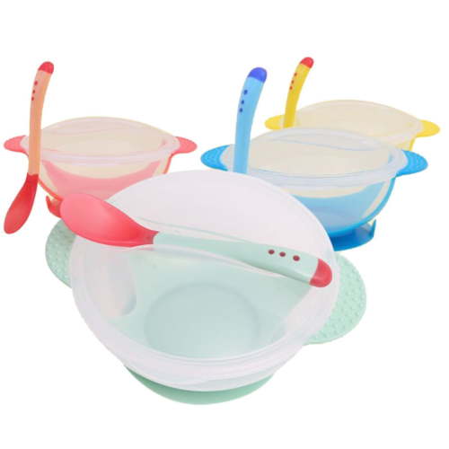 Baby Training Feeding Set, Suction Cup Bowl and Spoon Tableware for Toddlers