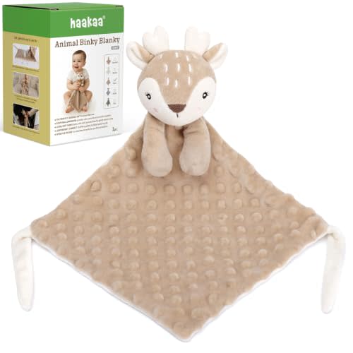 haakaa Fawn Baby Security Blanket - Ultra Silky Soft Lovey Blanket | Baby Gift for Newborn Boys and Girls, Snuggle Toy Baby Stuffed Animals Essentials, Baby Shower Nursery Gift for Babies