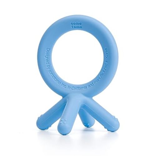 Comotomo Silicone Baby Teether, Blue