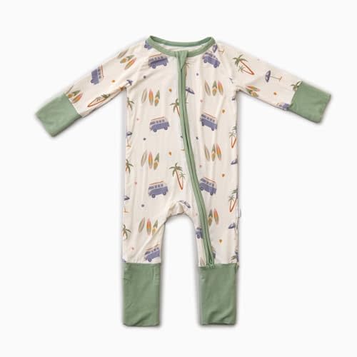 Bamboo Little Ultra-Soft Convertible Baby Romper - Gender Neutral Infant Clothes with 2-Way Zipper, Footless Sleepwear