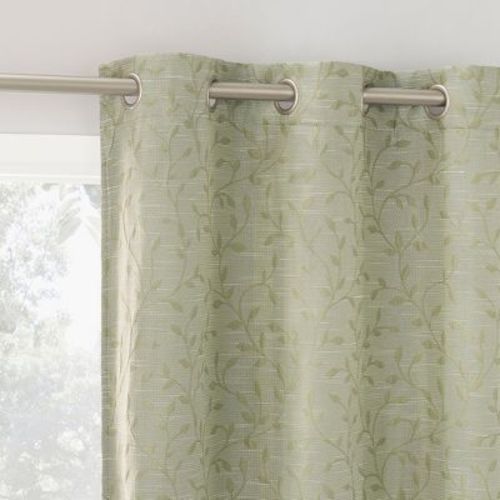 40"x84" Sun Zero Brinlee Leaf Silhouette 100% Blackout Grommet Curtain Panel Sage Green: Modern Floral, Energy Efficient