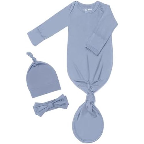 Baby Gowns 0-3 Months Soft Viscose Sleepers For Boy Girl, Breathable Newborn Sleepers With Mitten Cuffs