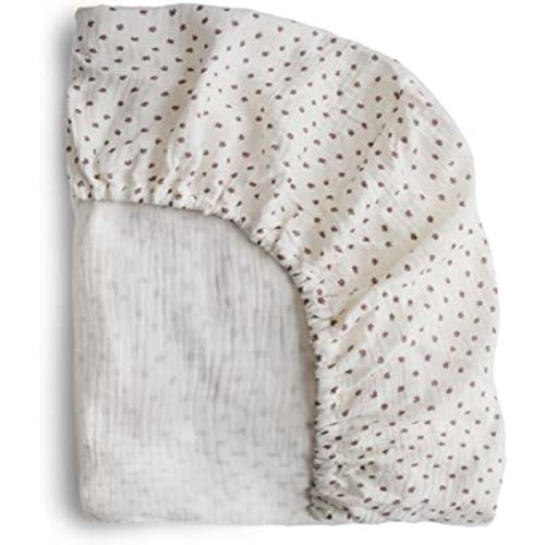 mushie Extra Soft Muslin Fitted Crib Sheet | 28"x 52" (Bloom)