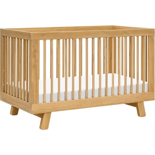 babyletto Hudson 3-in-1 Convertible Crib with Toddler Bed Conversion Kit - Honey