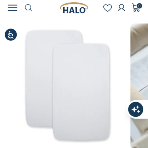 HALO Beside Sleeper Bassinet Sheets | 2 Pack | HALO
