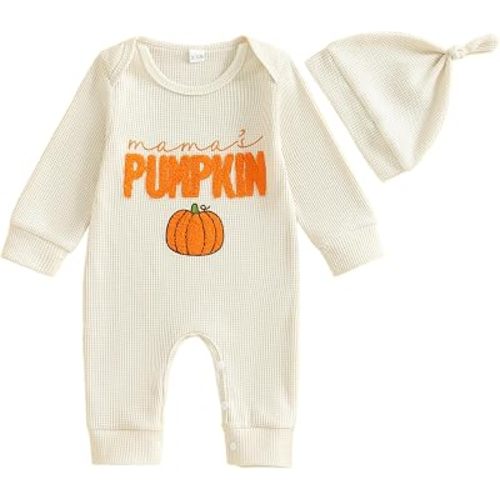 FIOMVA My First Thanksgiving Baby Clothes Outfits Newborn Infant Boy My Rolls Are Homemade Romper With Hat Fall Winter