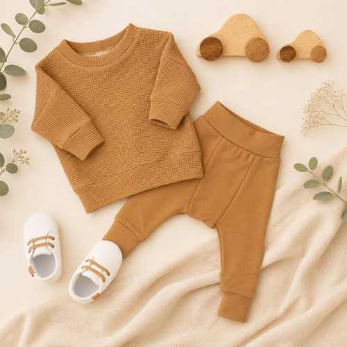 Organic Cotton Baby Dolman & Gusset Pants Set, Soft and Cozy Infant Clothing