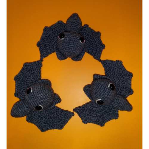 Crochet Bat Rattle: Goth Baby Toy, Handmade Nursery Decor