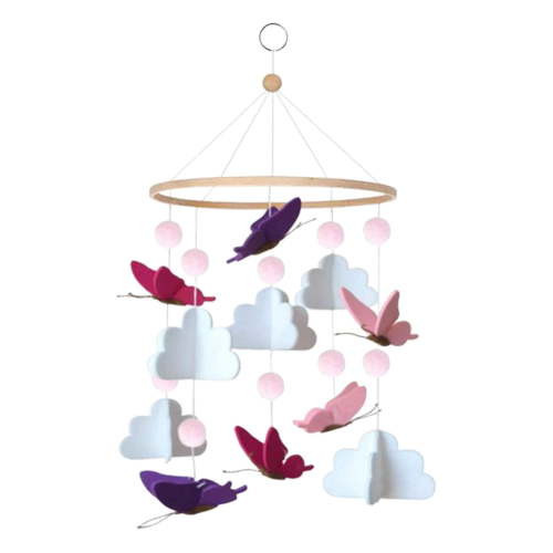 STARTIST Butterfly Wind Chimes Baby Crib Mobile with Wind Bell, Multi-Color