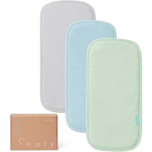 PurComfy Supersoft Burp Cloths, Premium Bamboo Viscose Baby Burp Cloths, Absorbent & Skin-Friendly, Large 21” x 10”, Unisex Baby Essentials for Feeding, Spit-Up, 3-Pack