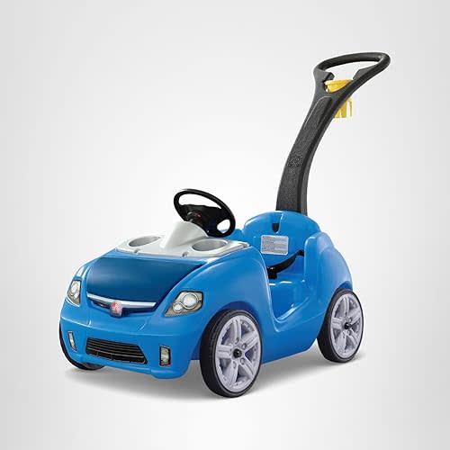 Step2 Whisper Ride II Buggy Kids Push Car, Ride On Toy, Stroller Substitute, Includes Seat Belt & Horn, Made of Durable Plastic, Max Weight 50 lbs., For Toddlers 1.5-4 Years Old, Blue