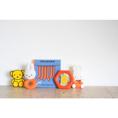 Vintage set of four toys and a book from Nijntje / Miffy from the sixties - nineties