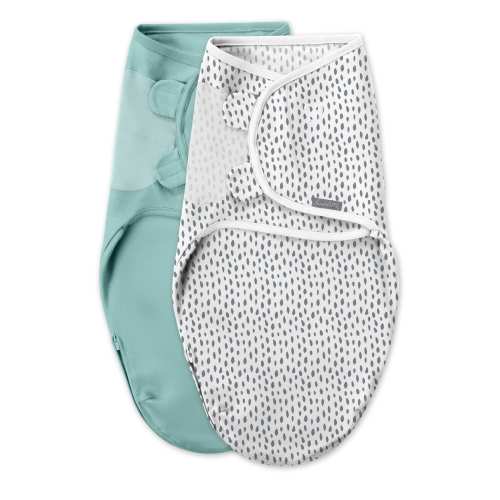 SwaddleMe by Ingenuity Easy Change Swaddle, Size Small/Medium, 0-3 Months, 2-Pack - Snow Leopard