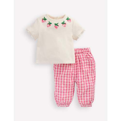 Jersey and Woven Play Set-Strawberry Gingham