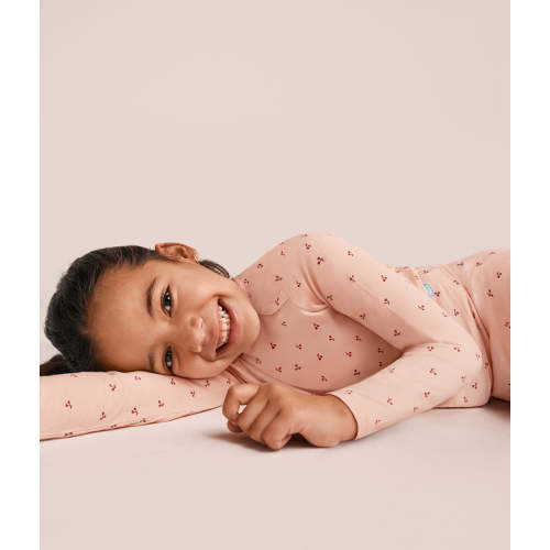 Kids Pajama Set Long Sleeve Snug Fit Viscose from Bamboo Blush Cherries