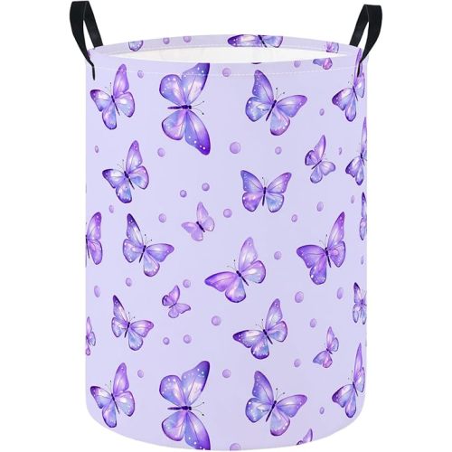 HIYAGON Baby Laundry Hamper Basket Baby Hamper for Nursery Boy and Girl Cute Kids Toys Storage Bin Organizer Boho Room Decor(Butterfly)