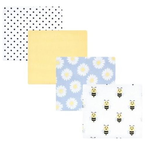 Hudson Baby Infant Girl Cotton Flannel Receiving Blankets, Daisy Bee, One Size