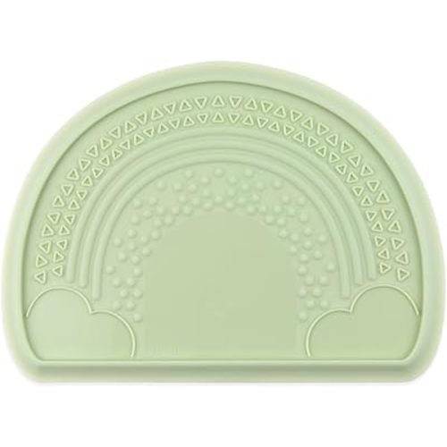 Bumkins Baby Silicone Sensory Placemat, for Babies and Toddlers, Suction Mat for Restaurants, Stick On High Chairs and Tables, Eating Finger Foods, Baby Led Weaning Essentials, Ages 6 Months Up, Sage