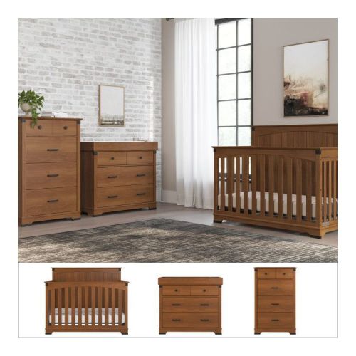 Child Craft Redmond 4-Piece Nursery Set, Includes 4-in-1 Convertible Crib, Dresser, Changing Topper, and Chest