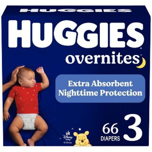 Huggies Overnites Nighttime Protection Diapers - Size 3 - 66ct