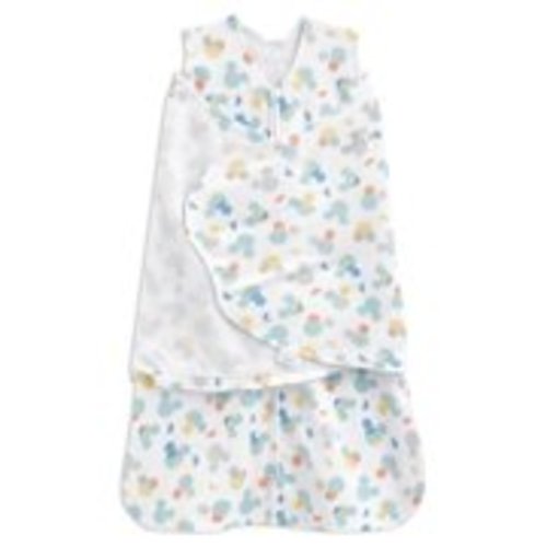 HALO SleepSack swaddle 100% cotton, Disney Baby confetti Mickey overlay, newborn