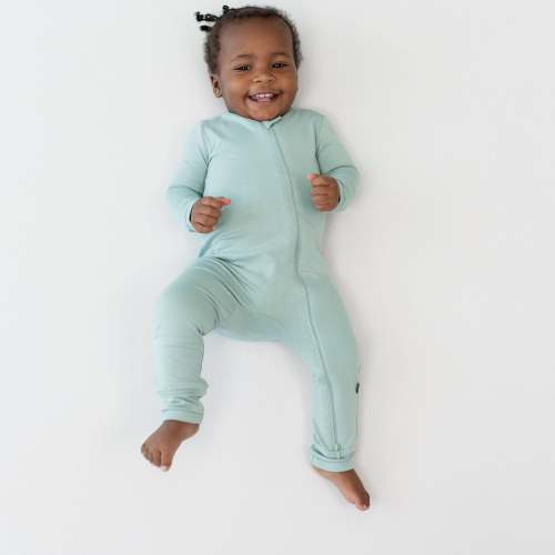 Zippered Romper in Sage | Romper Pajamas | Kyte Baby