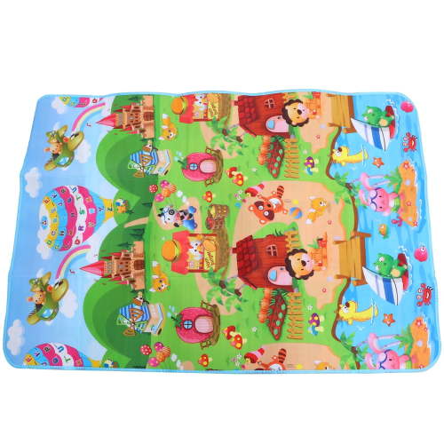 Atriss Double-Sided Cartoon Newborn Play Mat Safe Crawling Play Pad Baby Infants Learn Crawing Walking Cushion