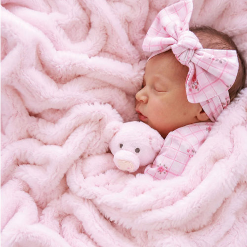 Double-Ruched Faux Fur Blankets