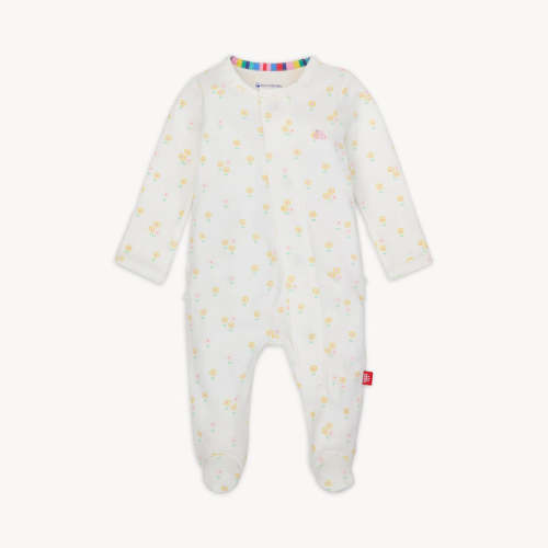 Evangeline Organic Ruffle Magnetic Footie - 0-3 month