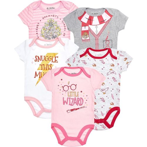 Harry Potter Baby Girls Bodysuit 5-Pack Baby Clothes Baby Gifts - Baby Bodysuit Multipack