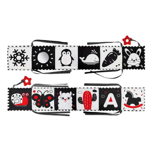 Black White Baby Toy High Contrast Newborn Toys for Tummy Time Soft Sensory Book Visual Stimulation Montessori Infant Toy 0-3 Months 0-6 Months Boy Girl Shower Gift,G