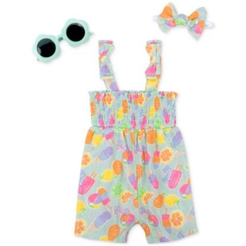 Baby Girl 3-Pc. Popsicle Romper, Sunglasses, & Headband Set