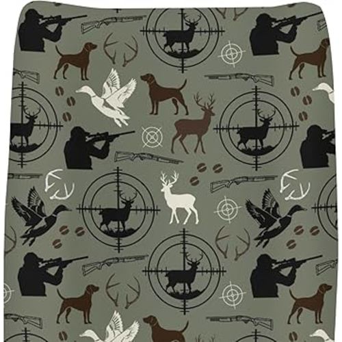 Hunting Deer Hunting Duck Baby Changing Pad Covers for Boy Girl Dog Hunter Hunting Animals Fitted Changing Table Cover Mats Elk Duck Hunter Soft Diaper Change Pad Sheets for 32''×16'' Contoured Pad