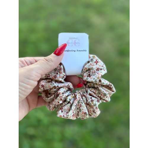 Breastfeeding Scrunchie-Snap Wristband for Nursing Moms, New Mom Gift, Handmade Fabric Hair Tie