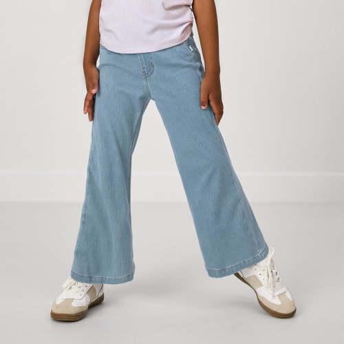 Light Blue Wide Leg Denim Pants | Little Sleepies