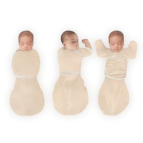 SwaddleDesigns 6-Way Omni Swaddle Sack Arms Up Swaddle for Newborn, More Options to Calm Startle Reflex, Improves Sleep, Easy Transition Baby Sleep Sack, Small, 0-3 Mo, 6-12 lbs, Heathered Oatmeal