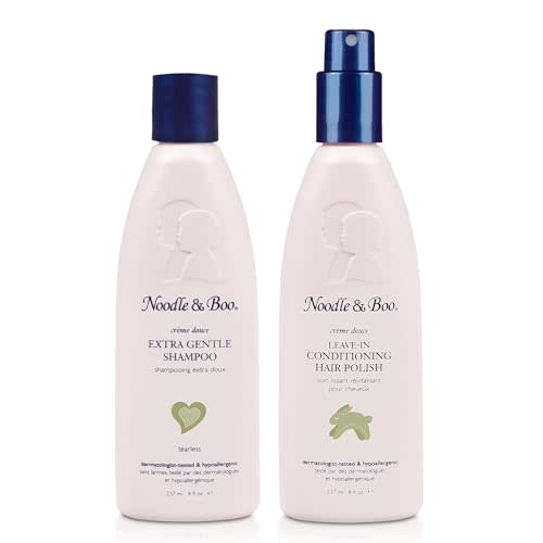 Noodle & Boo Extra Gentle Shampoo, 8 Fl Oz (Pack of 1) + Noodle & Boo Conditioning Hair Polish, (8 Fl Oz)
