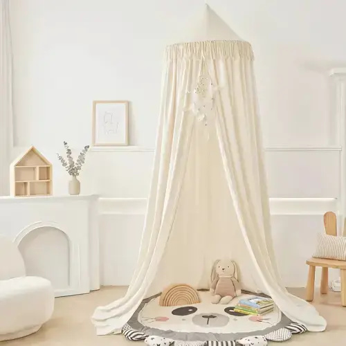 Minimalist Off-White Kid Bed Canopy