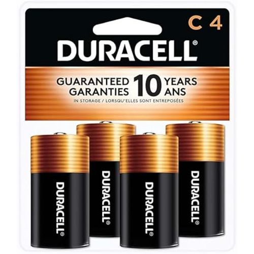 Duracell Coppertop C Batteries, 4 Count, 10-Year Shelf Life, Long-lasting